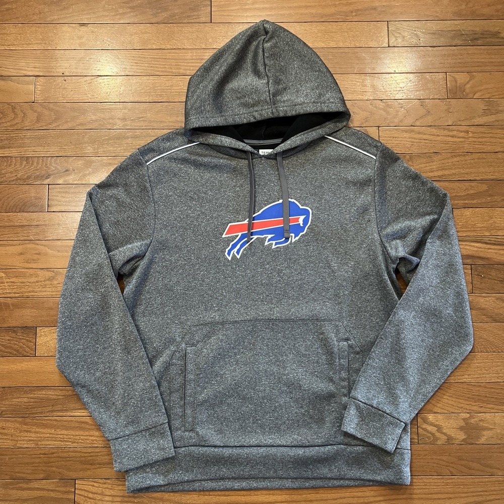 NFL Team Apparel Buffalo Bills Dri-Fit Gray Hoodie Sweatshirt Size Large